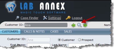 search a customer - magnifying glass icon